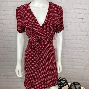NWT Red and black little wrap dress